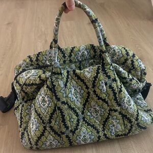 Vera Bradley Olive and Navy Patterned Travel Bag